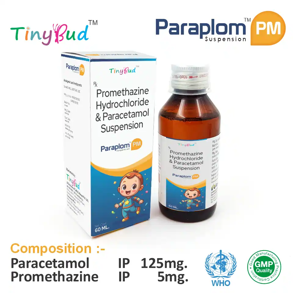 Paracetamol 125mg + Promethazine 5mg suspension best price for pharma franchise